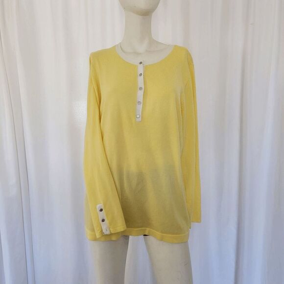 Lane Bryan women's yellow long sleeves sweater size 22l24 - Picture 6 of 7